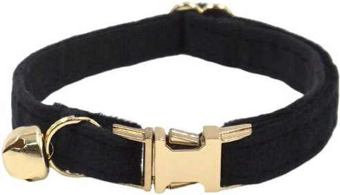Katzenhalsband Samt, Einfarbig, Choker Halskette mit Glocke, Verstellbar - Bild 1