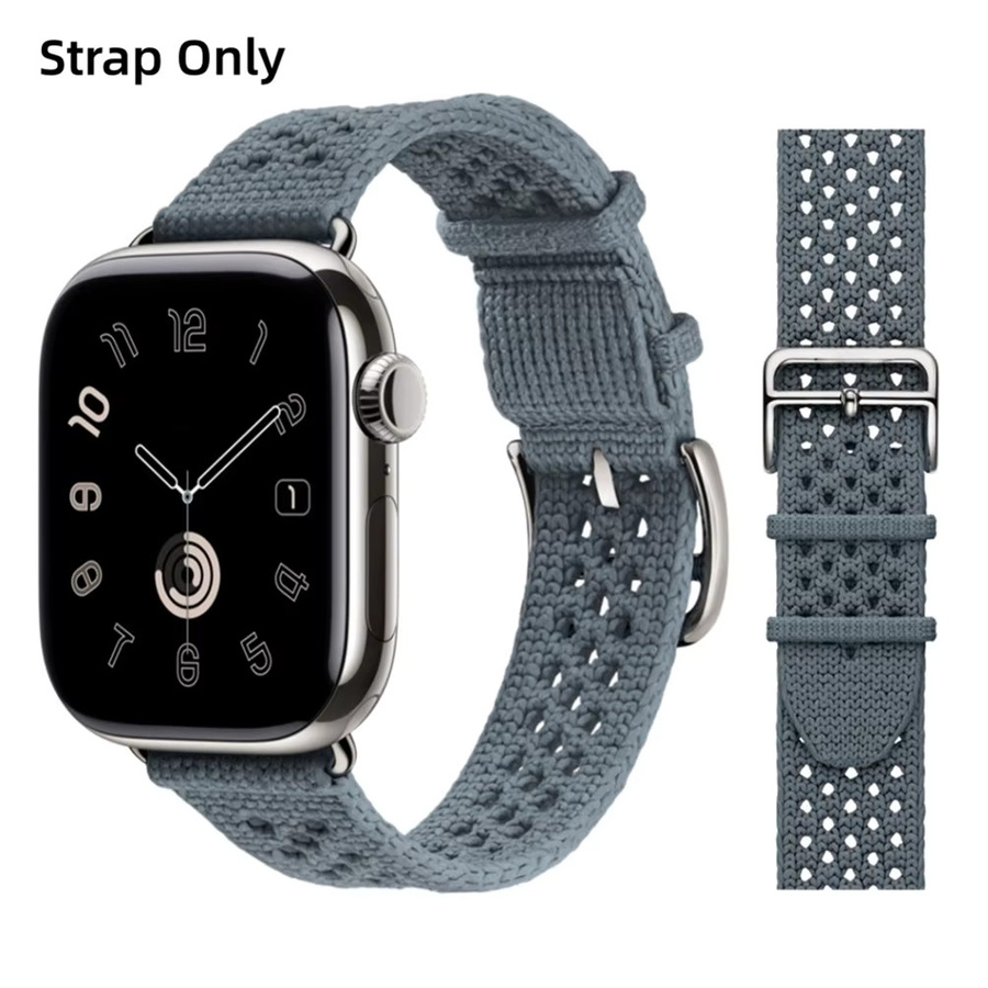 De Weimar Uhrenarmband Tricot Single Tour Bleu Jean, Beige, Textil/NATO - Bild 2