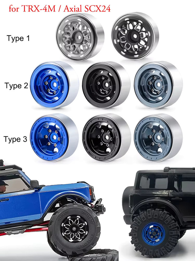 AXSPEED Beadlock Wheel Rims Aluminum 4-teiliges Set für Bronco Defender 1/18 - Bild 2