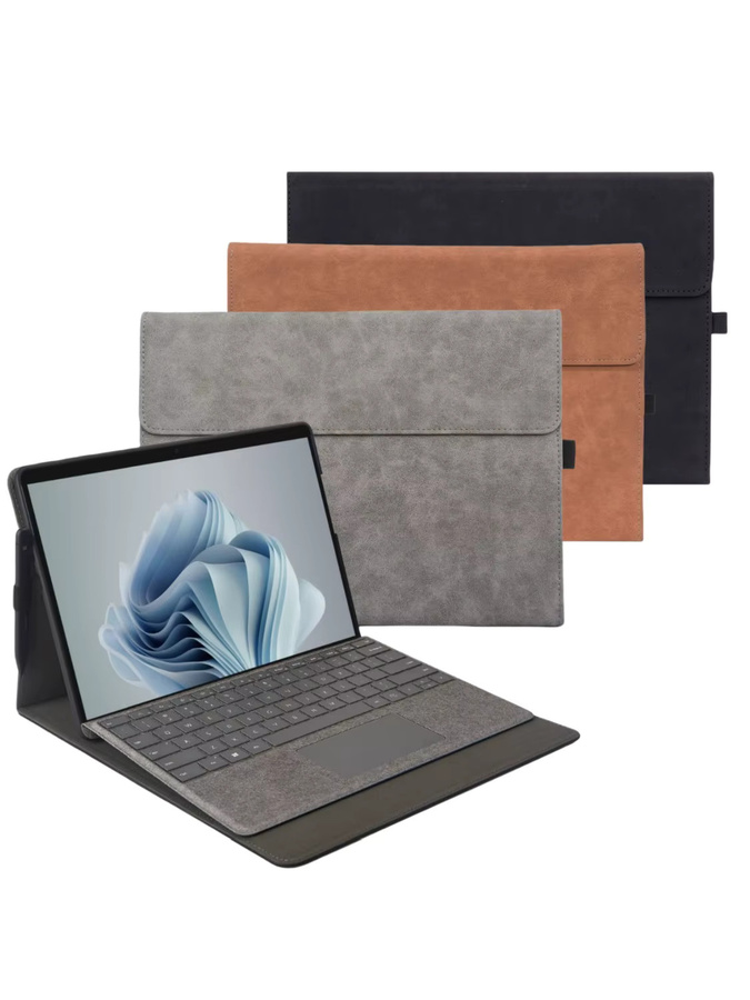 Premium Business Cover für Microsoft Surface Pro 12 Zoll (2025) Hülle mit Multi-Winkel-Ständer und Vollschutz-Schale in Braun - Bild 7