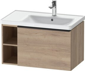 Duravit Waschtischunterschrank D-Neo Wandmontage in Weiß und Braun mit Eiermarmor-Optik, B/T/H: 78,4 x 45,2 x 44,0 cm - Bild 1