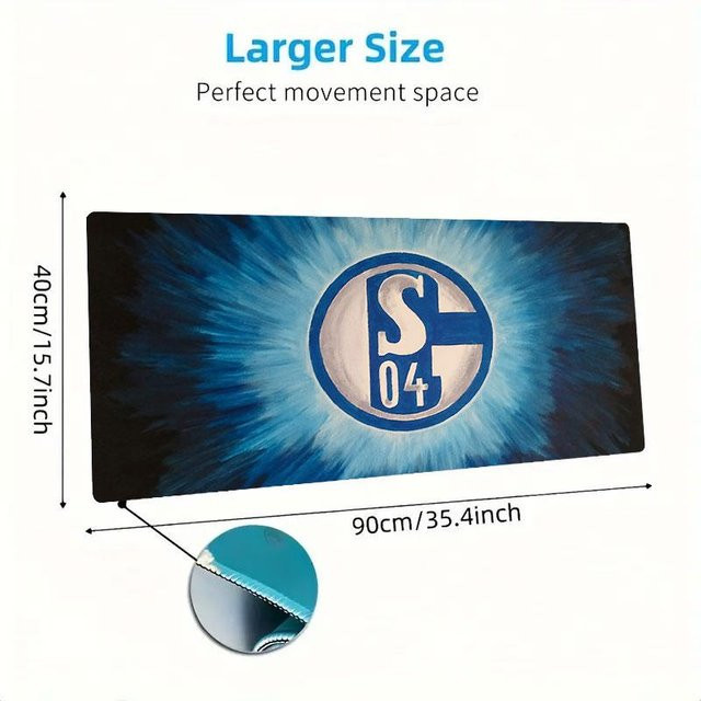 Lalilata Home Schalke 04 Fußballverein Gaming-Schreibtischmatte, XXL-Mauspad in Blau, B/T: 90 x 40 cm - Bild 1