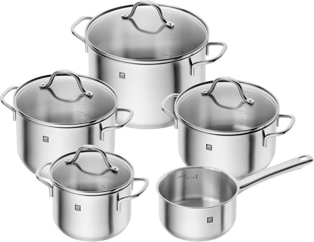 Zwilling Flow 5-teiliges Topfset aus Edelstahl in Silber - Bild 1