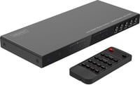 Digitus HDMI Matrix Switch Multi-Viewer 4x2 Ultra HD 4K/30Hz mit Fernbedienung und LED-Anzeige, Schwarz - Bild 1