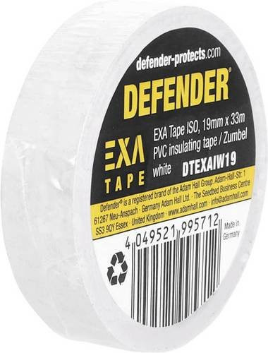 Adam Hall DEFENDER EXA Tape DTEXAIW19 Isolierband Weiß, Breite: 19 mm, Länge: 33 m - Bild 1