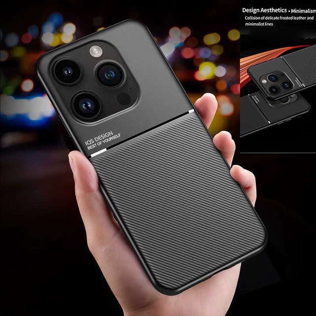 Magnetische Handyhülle für Apple iPhone 17 16 15 Pro Max 14 Plus Air 16E in Schwarz, Matte Anti-Rutsch-Schutzhülle - Bild 1