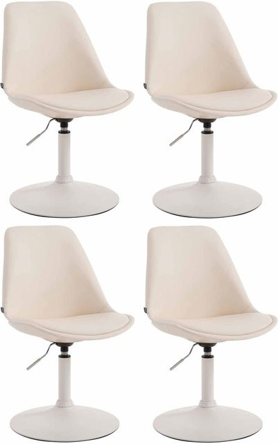 CLP 4er Set Esszimmerstühle Maverick aus Kunstleder mit höhenverstellbarer Rückenlehne und Drehsitz im modernen Design mit Trompetenfuß - Bild 1
