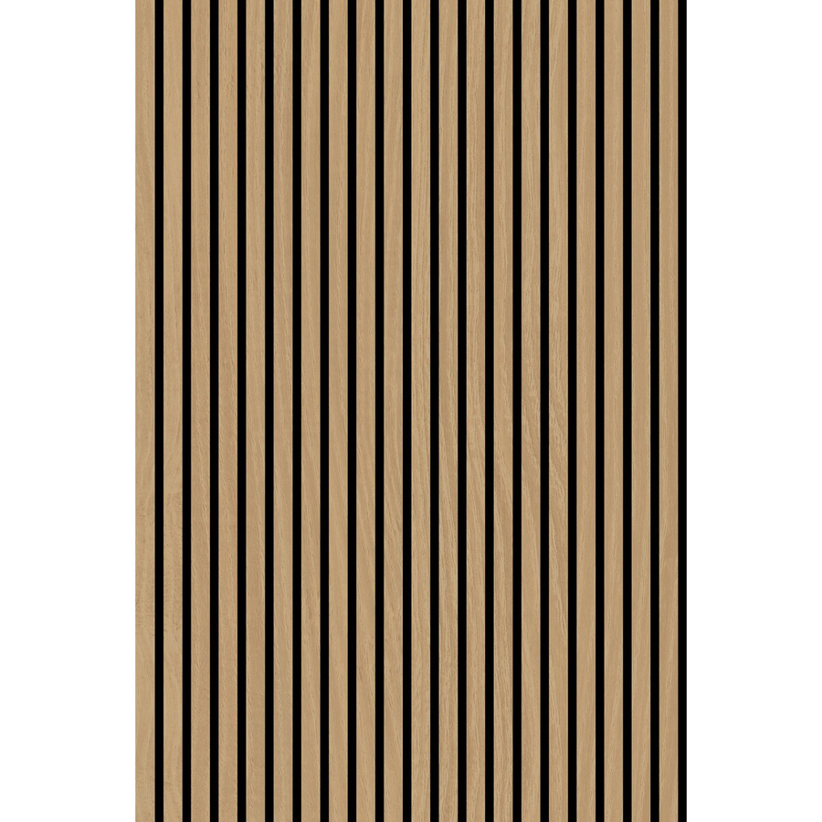 Jangal Wandpaneel in Holzoptik aus MDF mit Teak Furnier, Farbe: Braun, B/H/T: 120,6 x 80 x 2,2 cm - Bild 2