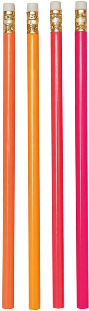 Rico Design Paper Poetry Bleistifte mit Radiergummi, 4 Stück, Neon Mix, Multicolor - Bild 1