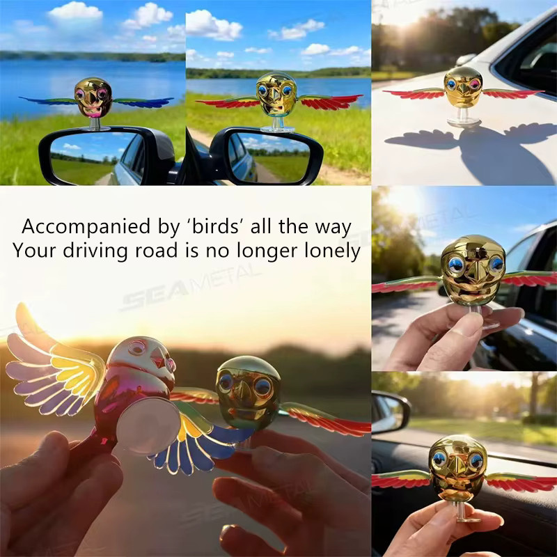BLALION Windbetriebener fliegender Vogel als Auto-Ornament in Multicolour aus Metall - Bild 4