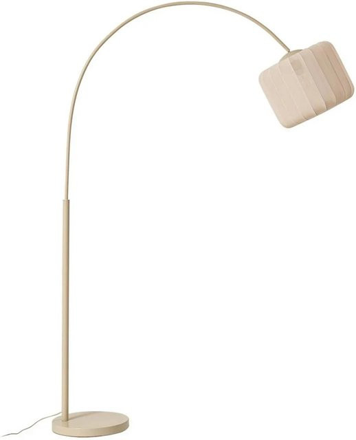 Lindby Stehlampe Helin Bogenleuchte modern in Creme aus Textil und Stahl, E27, verstellbar, Höhe: 144,0 cm, Breite: 38,0 cm, Tiefe: 38,0 cm - Bild 1
