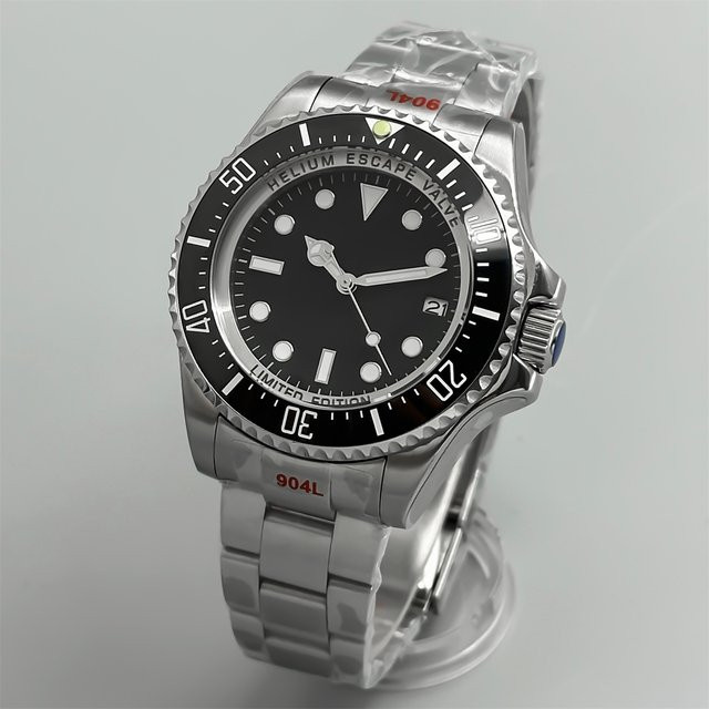 BLIGER Armbanduhr, Automatik, Edelstahl, 43 mm, Schwarz, Keramiklünette, Herren - Bild 1