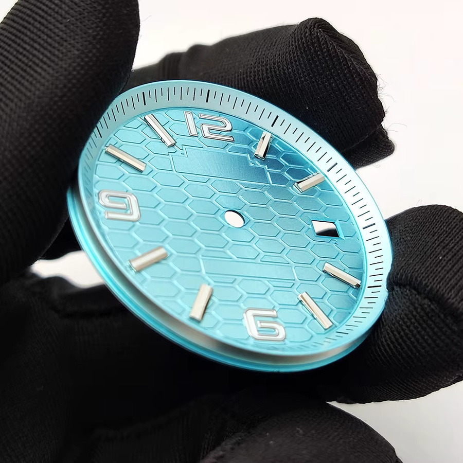 OUMASHI Zifferblatt, blau, Schildkrötenmuster, 33,7 mm, Herren - Bild 3