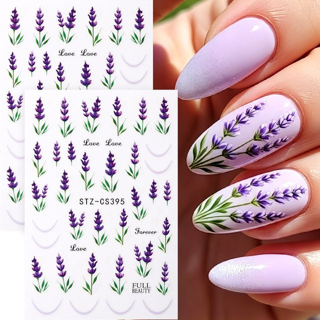 Full Beauty Nagelkunst-Aufkleber, Lila, Glänzend, 2 Stück - Bild 1