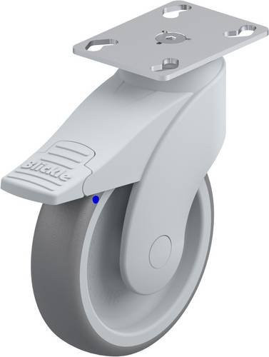 Blickle Lenkrolle LWGX-TPA 126G-FI-PX25 mit Feststeller in Silber und Grau, Rad-Durchmesser: 125 mm, Tragfähigkeit: 110 kg - Bild 1