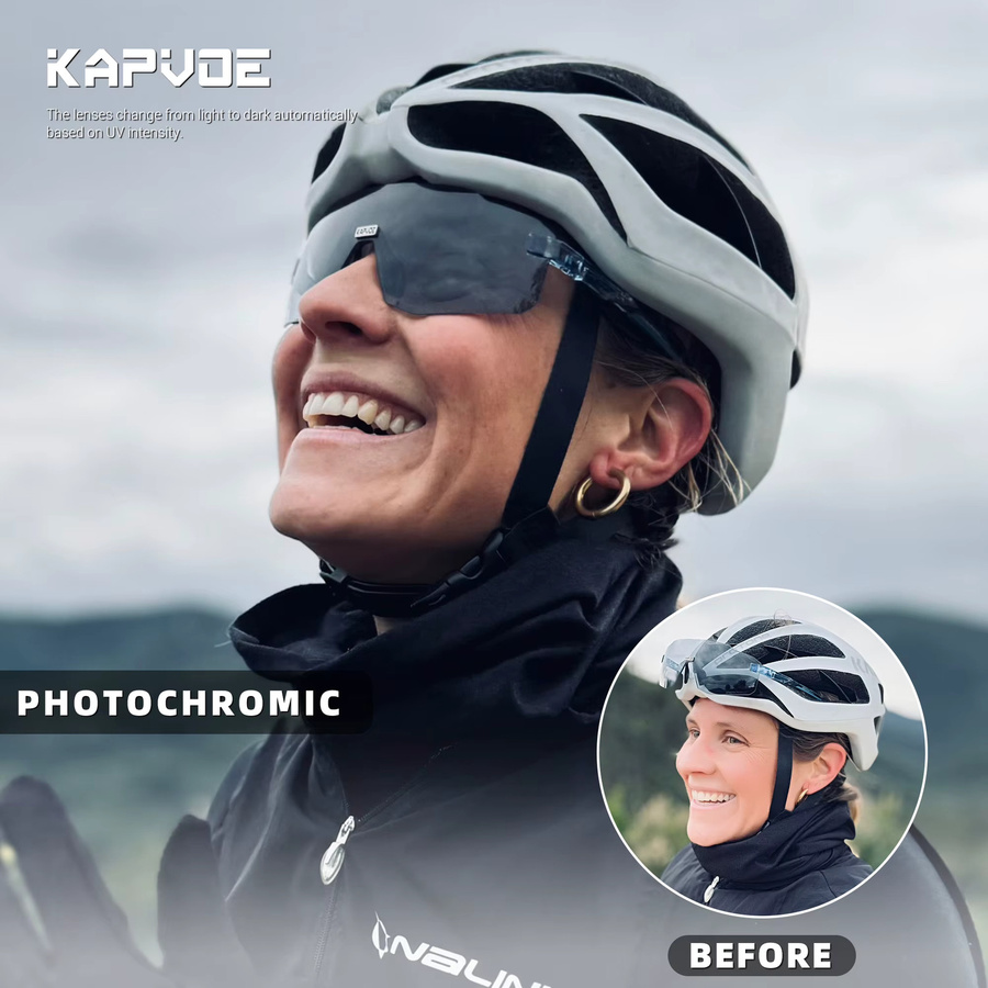 Kapvoe Marathon Sportsonnenbrille, Photochrome, UV400 - Bild 3