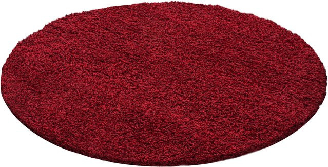 Kadima Design Hochflor Teppich RHEIN rund in Rot, Durchmesser: 200 cm - Bild 1