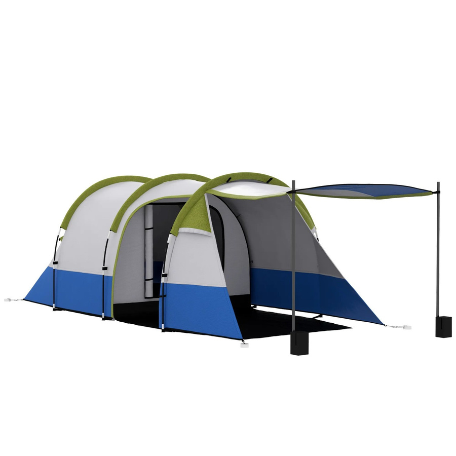 Outsunny Campingzelt als Tunnelzelt für 3 Personen mit Vorzelt und Lichthaken, Farbe: Polyester, B/T/H: 420 x 200 x 150 cm - Bild 2