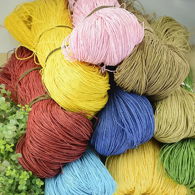 Natur Bastpapier-Strickgarn für DIY-Projekte wie Hüte und Taschen, 500 g, 600 m - Bild 2