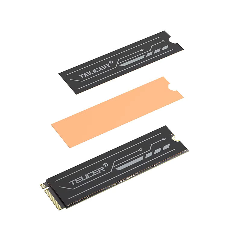 TEUCER Graphen-Kupferfolie M.2 SSD-Kühlkörper für NVMe NGFF 2280 Laufwerke, 2er-Pack - Bild 2