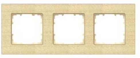 Siemens DELTA miro 3-fach Rahmen aus Echtholz Ahorn in Beige/Braun B: 232 mm, H: 90 mm - Bild 1