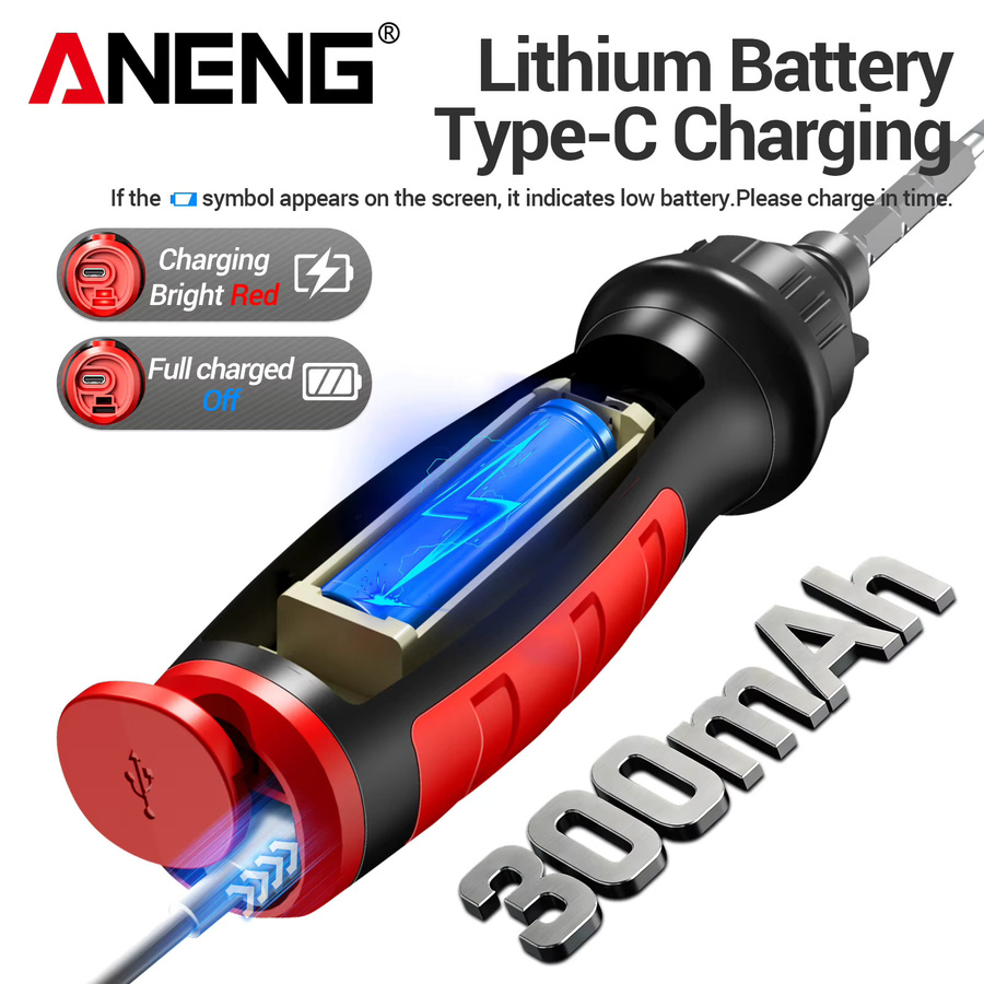ANENG B22 NCV Spannungsprüfer 30-1000V in Schwarz mit dualer Hintergrundbeleuchtung, isoliertem CAT II 1000V Summer und Leitungsbruchpunkt-Detektor, wiederaufladbar - Bild 5
