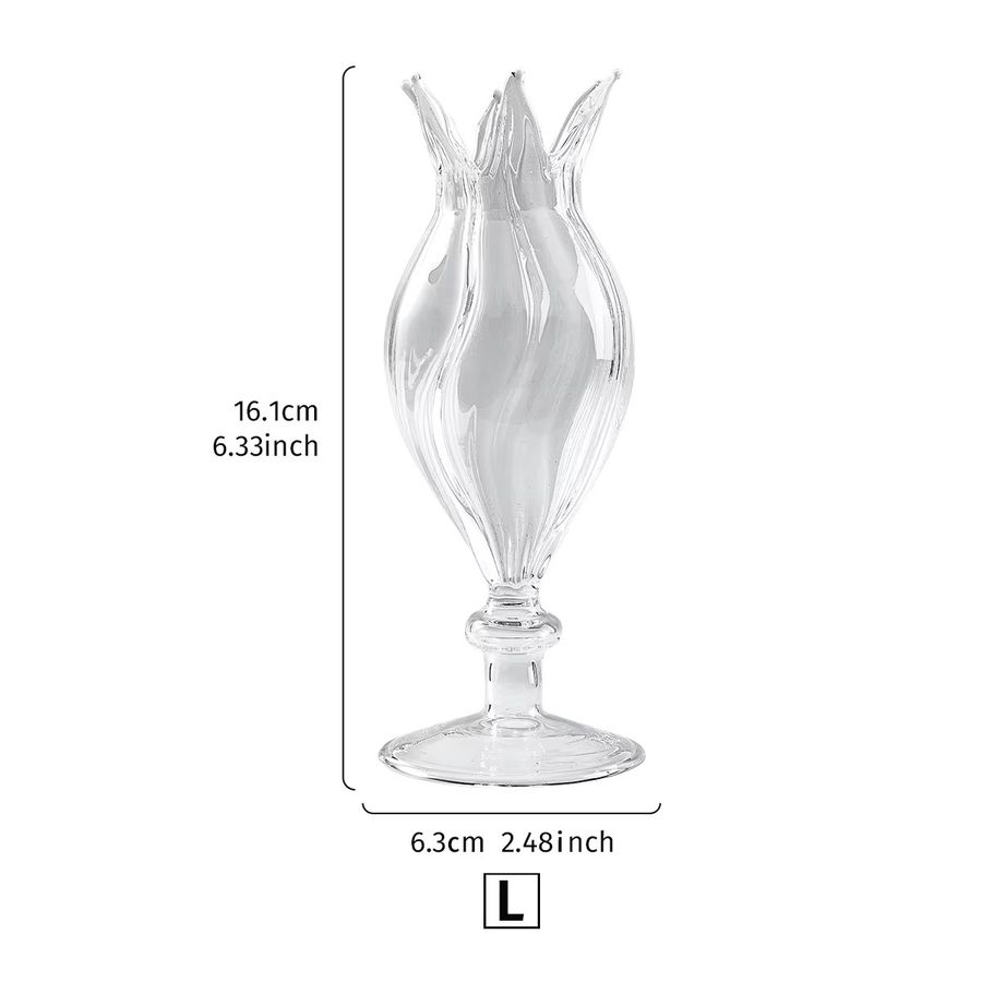 Transparente Glasvase mit Blumenhalterung als Tischvase für Schnittblumen - Bild 3