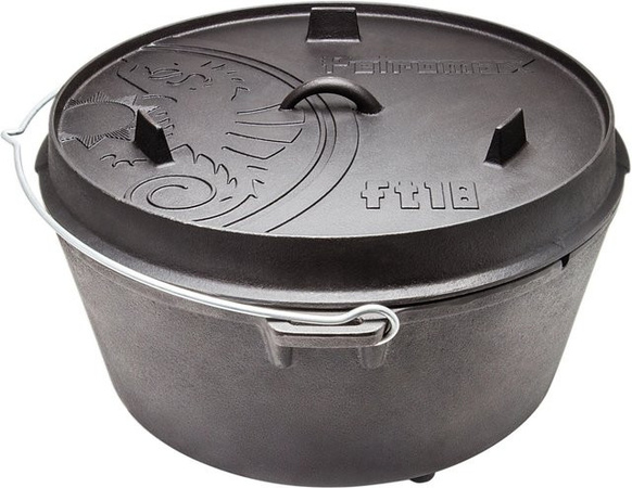 Petromax Dutch Oven FT18 Feuertopf aus Gusseisen in Schwarz mit Standfüßen
