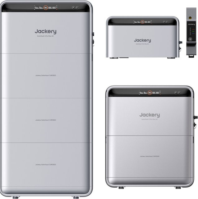 Jackery SolarVault 3 Pro Max AC mit Smart Meter und BP2500 Erweiterungsakku für die Solar Vault 3 Serie, 2,52 kWh Zusatzspeicher - Bild 1