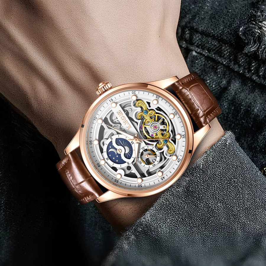 LIGE Armbanduhr, mechanisch, Automatik, Herren - Bild 5