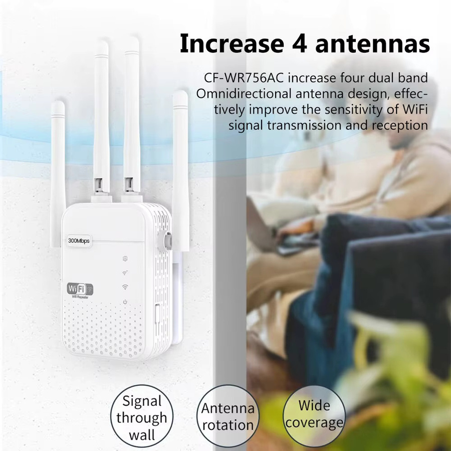 Wireless WiFi Repeater 300Mbps 2,4G Signal Verstärker in Weiß - Bild 4