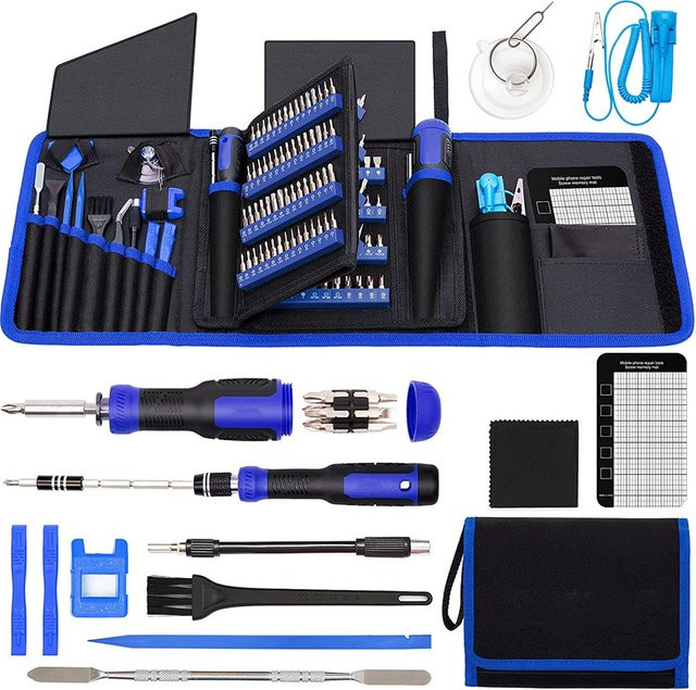WOZOBUY Präzisions-Schraubendreher-Set 191-teilig in Blau mit Multi-Bit-Schraubendreher und 1/4 Zoll Mutterschrauber für Elektronik-Reparaturen und Heimwerker - Bild 1