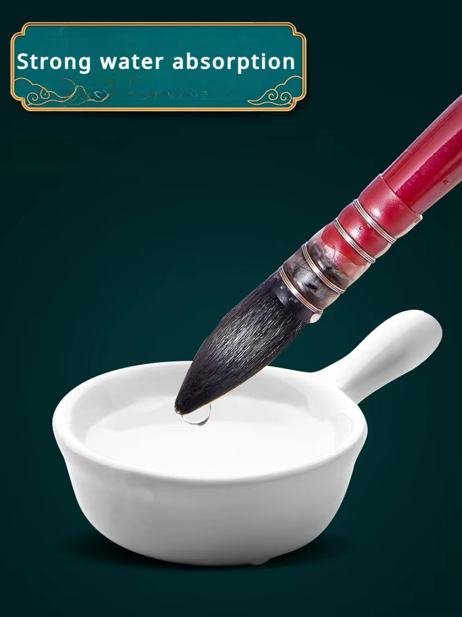 Professioneller Aquarellpinsel aus synthetischem Eichhörnchenhaar in Rot für Künstler - Bild 5