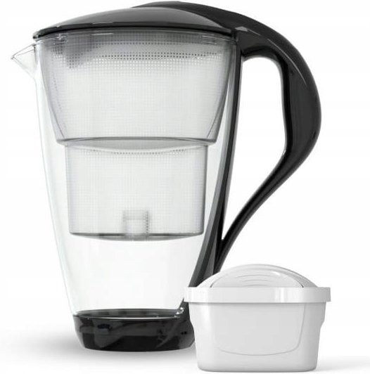 Dafi Crystal LED Glasfilterkrug in Schwarz mit klassischem Filter aus Glas - Bild 1