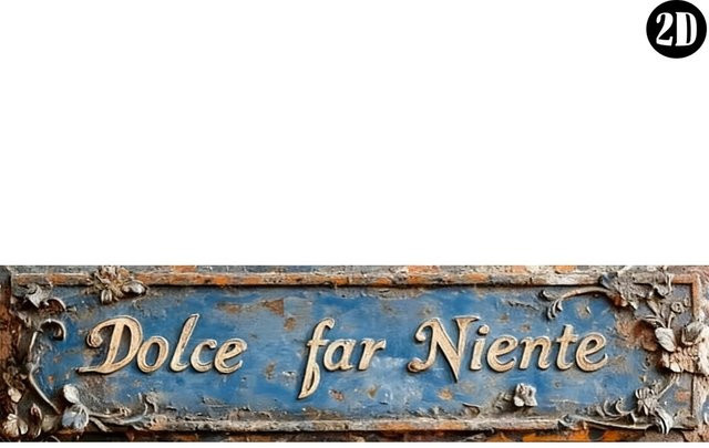 HELLOYOUNG Dolce Far Niente Vintage Metall-Blechschild in Blau, B/H: 40 x 10 cm - Bild 1