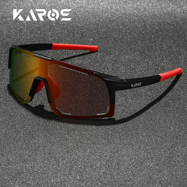 Karos Sportsonnenbrille, Unisex, Vollrand, Wrap, Schwarz, Kunststoff - Bild 1