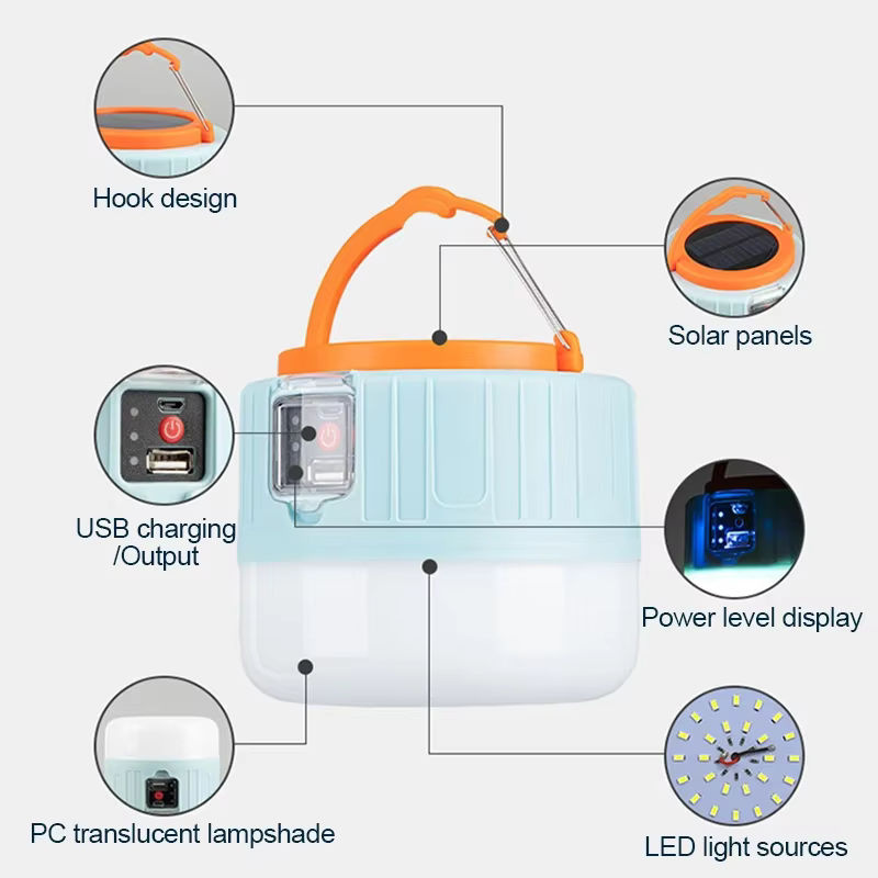 ESMARTER LED Camping Licht, wasserdichte wiederaufladbare Zelt Lampe in Weiß für Outdoor und Notbeleuchtung - Bild 6