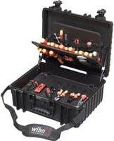 Wiha Werkzeug-Set Elektriker Competence XL 81-teilig mit Schraubendrehern und Zangen in Rot und Gelb im Kunststoffkoffer - Bild 1
