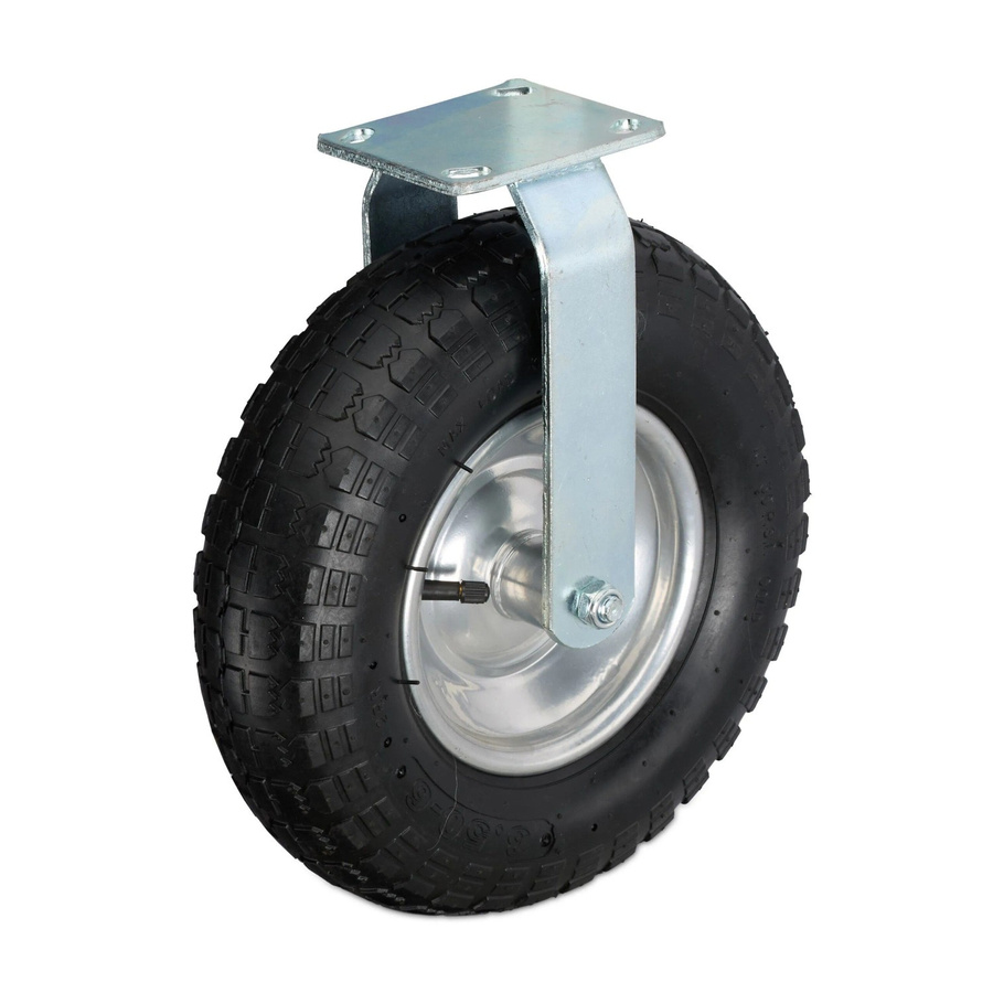 Relaxdays Bockrolle aus Stahl und Gummi in Schwarz und Silber, luftbereift, Durchmesser: 35 cm - Bild 2