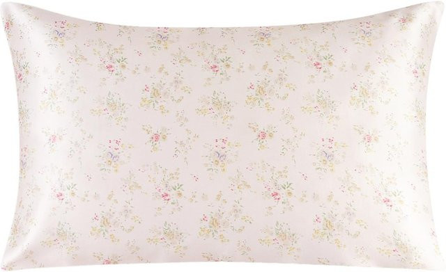 JMG Clothing Kissenbezug aus 100% natürlicher Maulbeerseide mit Reißverschluss, Floral Design in Pink, B/H: 50 x 70 cm - Bild 1