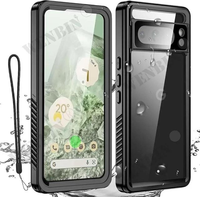 Wasserdichte Schutzhülle Google Pixel 8 7 Pro XL 7A IP68 stoßfest und staubdicht in Schwarz - Bild 1