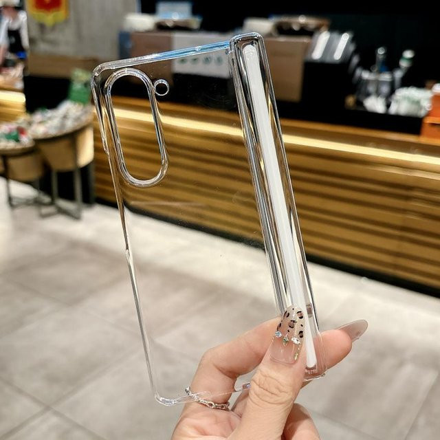 Transparente Ultra Slim Acryl Schutzhülle für Samsung Galaxy Z Fold 7, Z Fold 6 und Z Fold 4, Stoßfeste Harte PC Abdeckung in Transparent und Schwarz - Bild 1