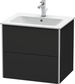 Duravit Waschtischunterschrank XSquare in Anthrazit Matt, wandhängend mit 2 Schubladen, B: 61 cm, T: 47,8 cm, H: 56 cm - Bild 1