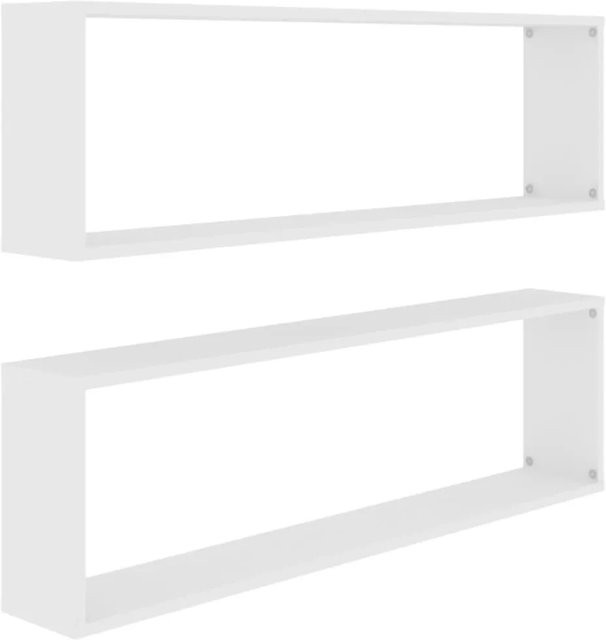 vidaXL Würfelregale 2er Set Weiß aus Holzwerkstoff B/H/T: 100 x 15 x 30 cm - Bild 1
