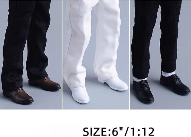 JIAOU DOLL Männliche Formelle Kleidung Business Pu-leder Schuhe, Zubehör, 1/12 Skala - Bild 1