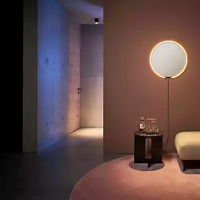 Occhio Mito Sfera Corda 40 LED Leuchtspiegel in Grau getönt mit Gold matt und Gold Kabel - Bild 1