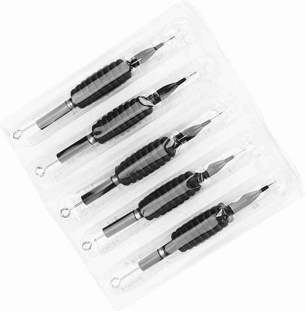 DIYelecs Tattoo Nadeln mit Silikon Griff, 5er Set, 1RL, White - Bild 1