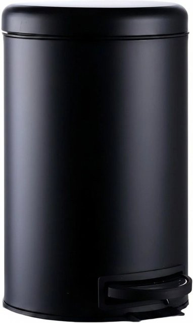 Relaxdays Tretmülleimer aus Stahl in Schwarz mit Soft-Close, B: 39 cm, T: 25,5 cm, H: 33 cm - Bild 1