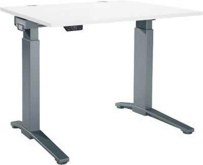 Schäfer Shop Genius Schreibtisch ERGOSTYLE S, elektrisch höhenverstellbar, einstufig, C-Fuß, weiß/anthrazit, B/T/H: 120 x 80 x 71,5-118,2 cm - Bild 1