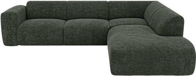 Maison Céphy Sofa Pogni in Grün mit meliertem Stoff, L-Form, Breite: 269 cm - Bild 1